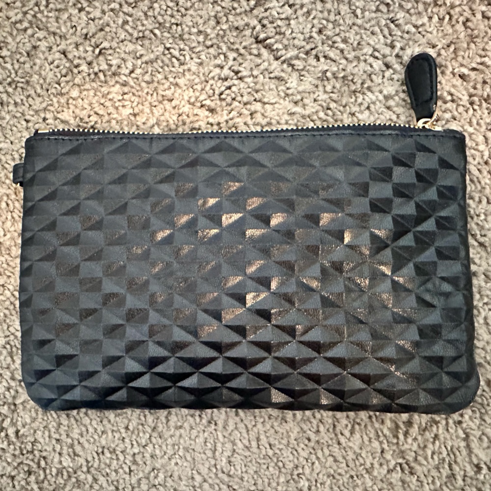 Mighty Purse Black Geometric Clutch